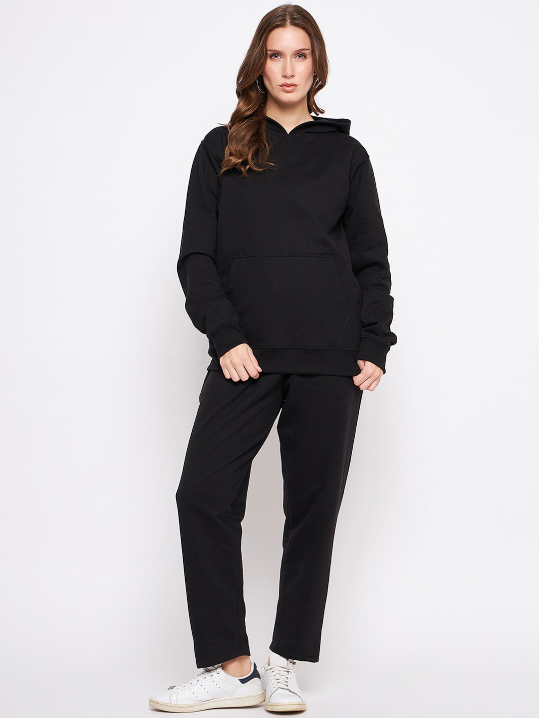 

TULIP 21 Mid-Rise Hooded Sweatshirt & Trousers, Black