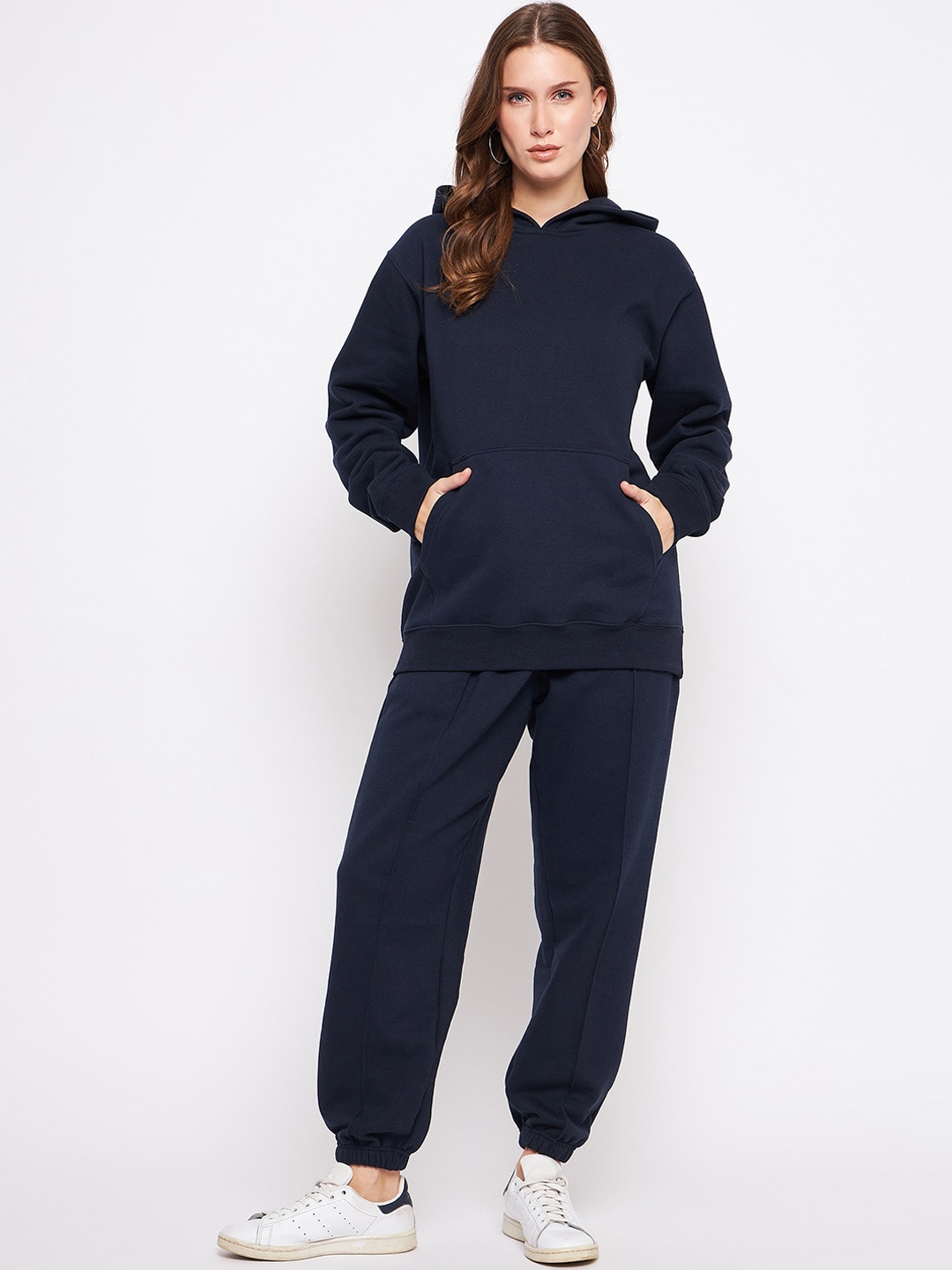 

TULIP 21 Mid-Rise Hooded Sweatshirt & Joggers, Navy blue