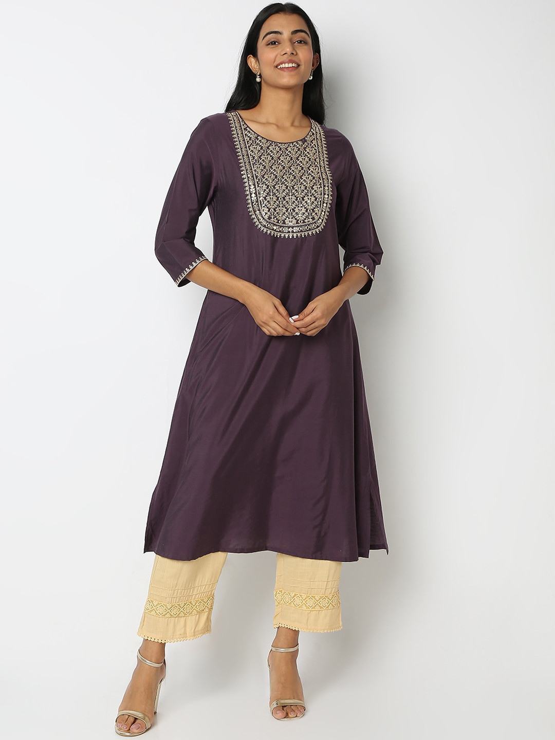 

Ethnicity Ethnic Motifs Embroidered Kurta, Purple