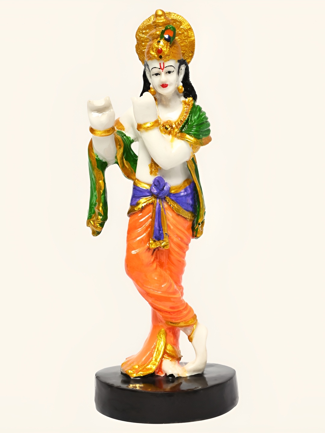 

Vikarafty White & Green krishna Statue Showpiece