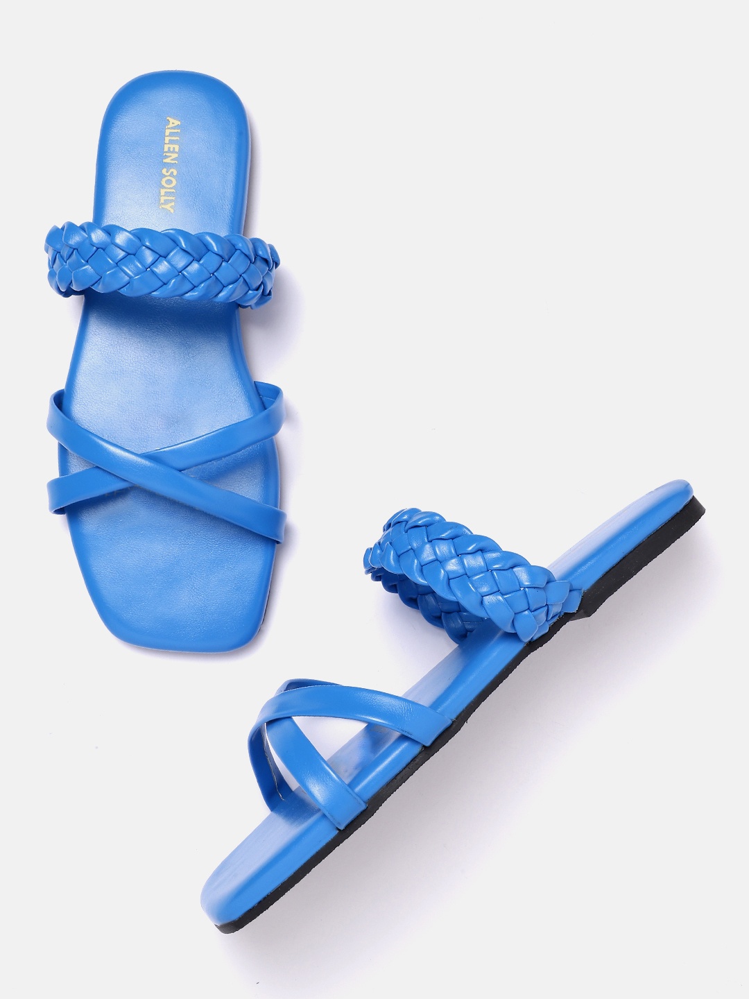 

Allen Solly Women Woven Design Open Toe Flats, Blue