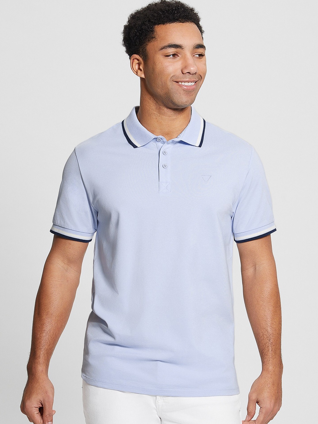 

GUESS Classic Polo Collar Cotton T-shirt, Blue