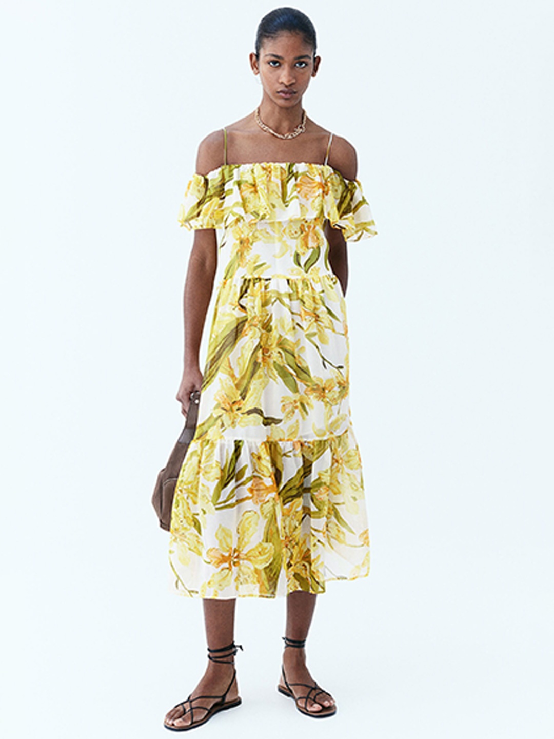 

H&M Cold-Shoulder Maxi Dress, White