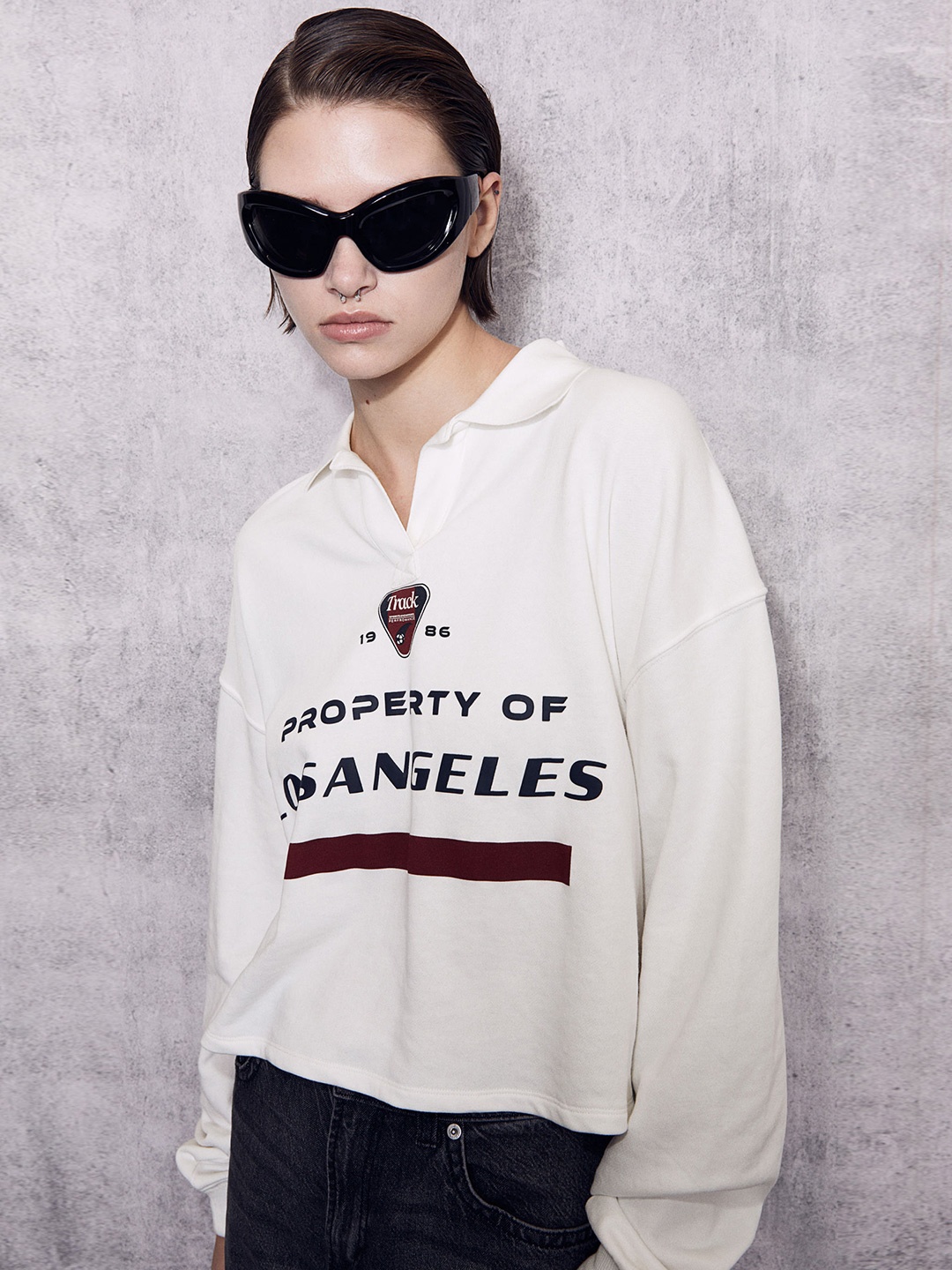 

H&M Printed Rugby Shirt, White