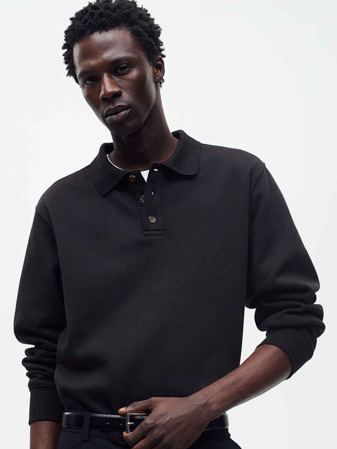 

H&M Regular Fit Polo Shirt, Black
