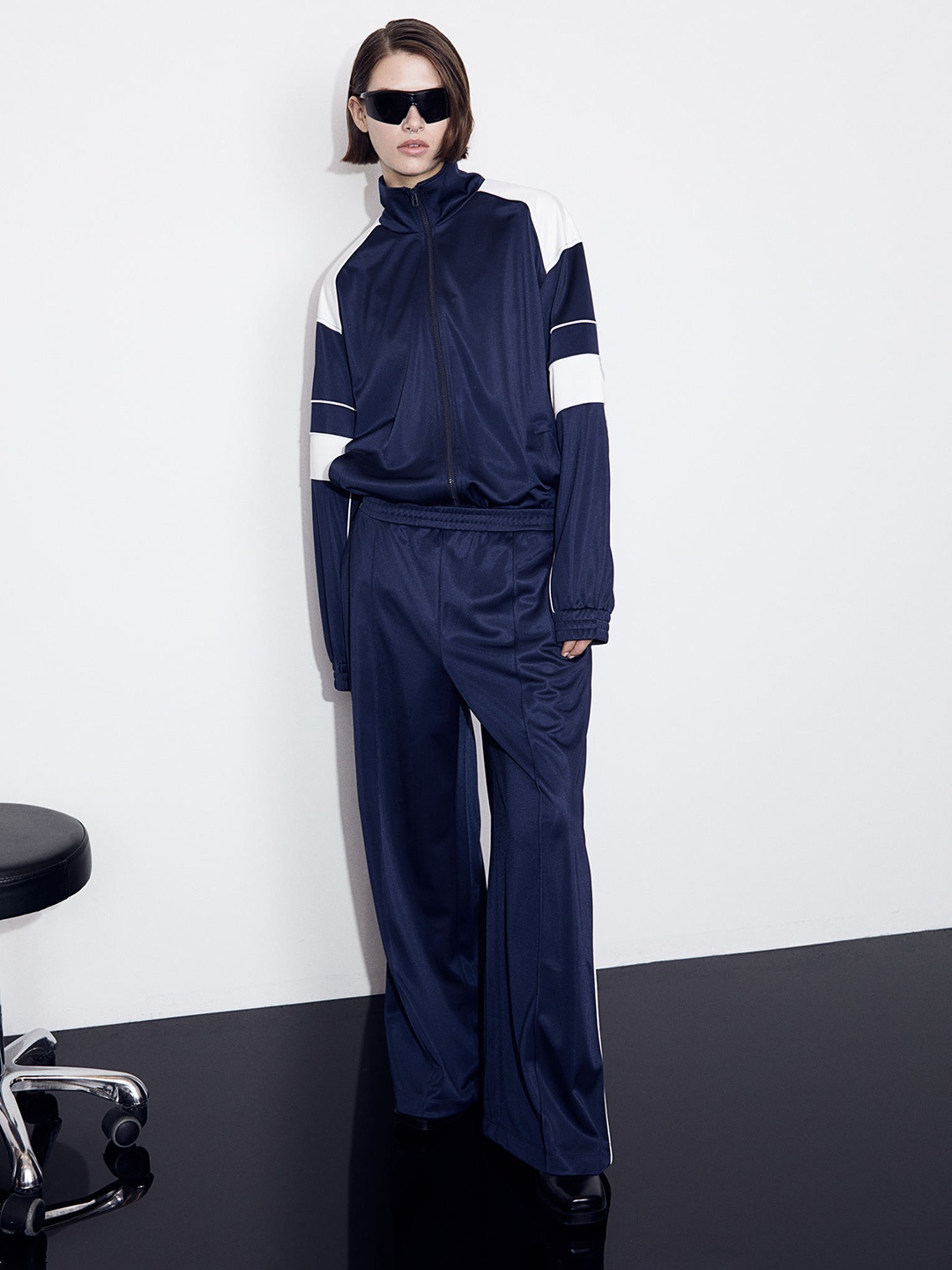 

H&M Oversized Track Jacket, Blue