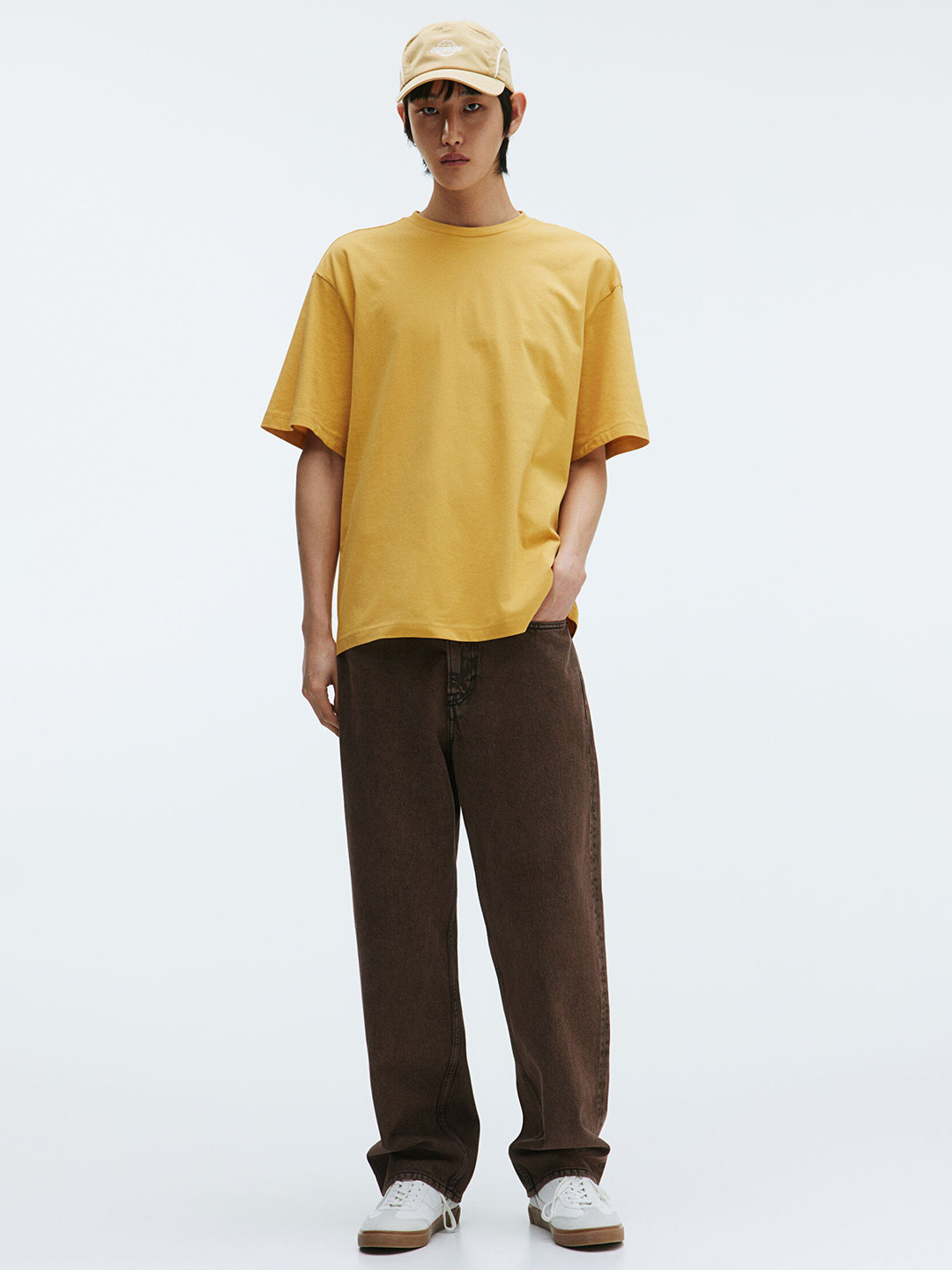 

H&M Pure Cotton Loose Fit T-Shirt, Yellow