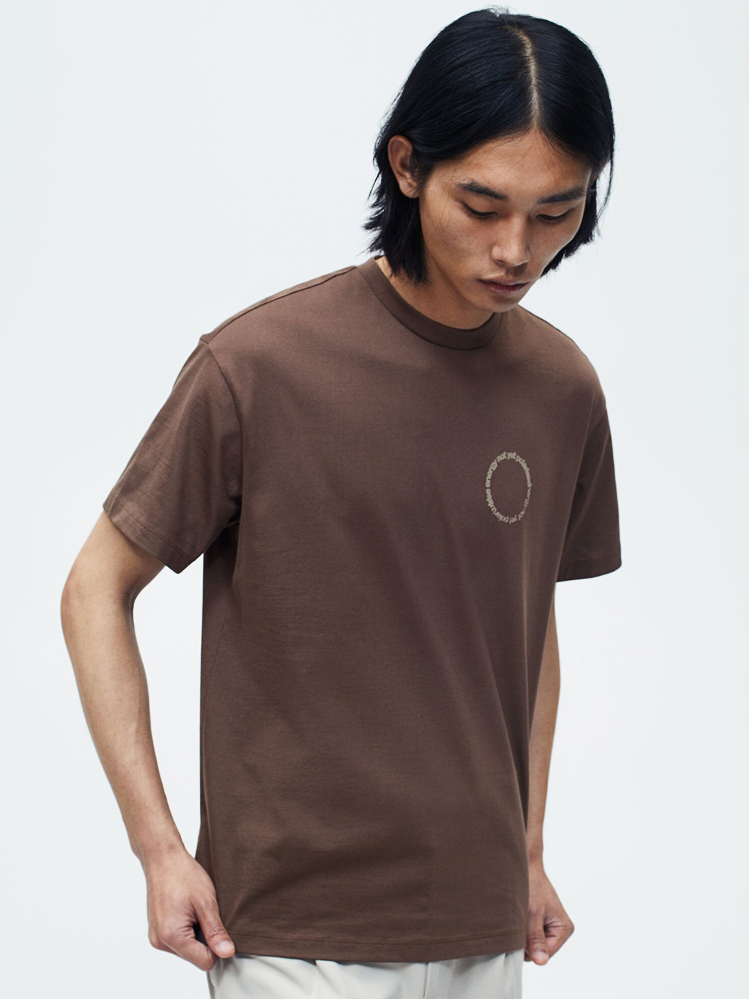 

H&M Relaxed Fit Printed Tshirt, Brown