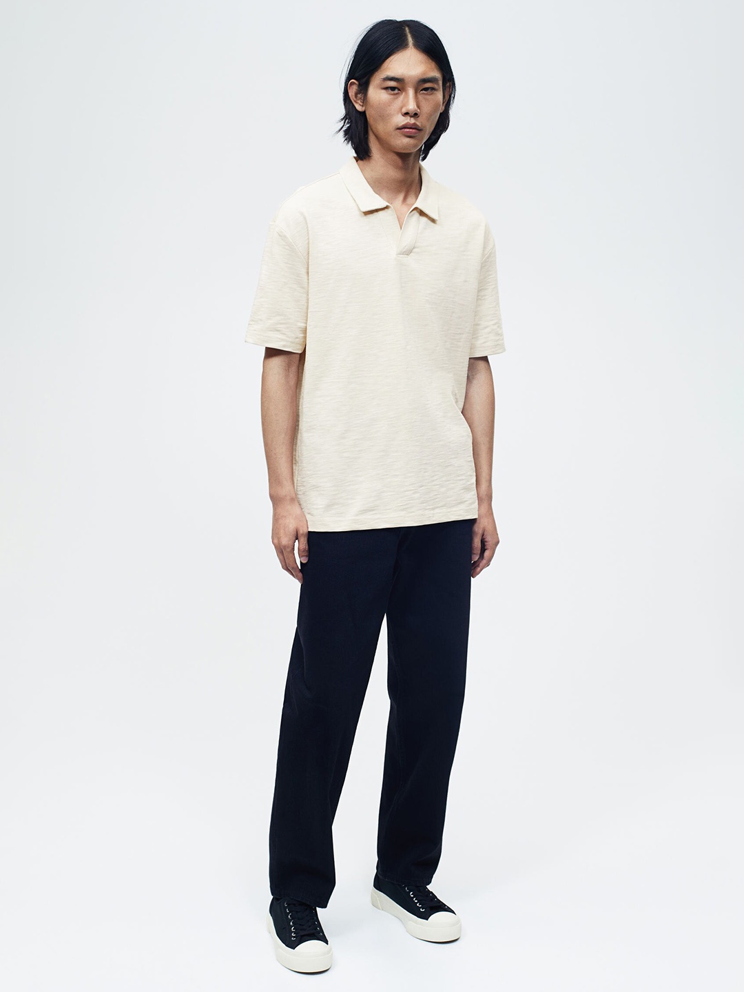 

H&M Relaxed Fit Polo Shirt, Beige