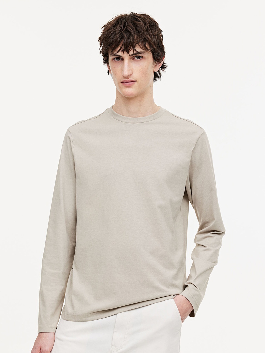 

H&M Thermolite Regular Fit Jersey Top, Beige