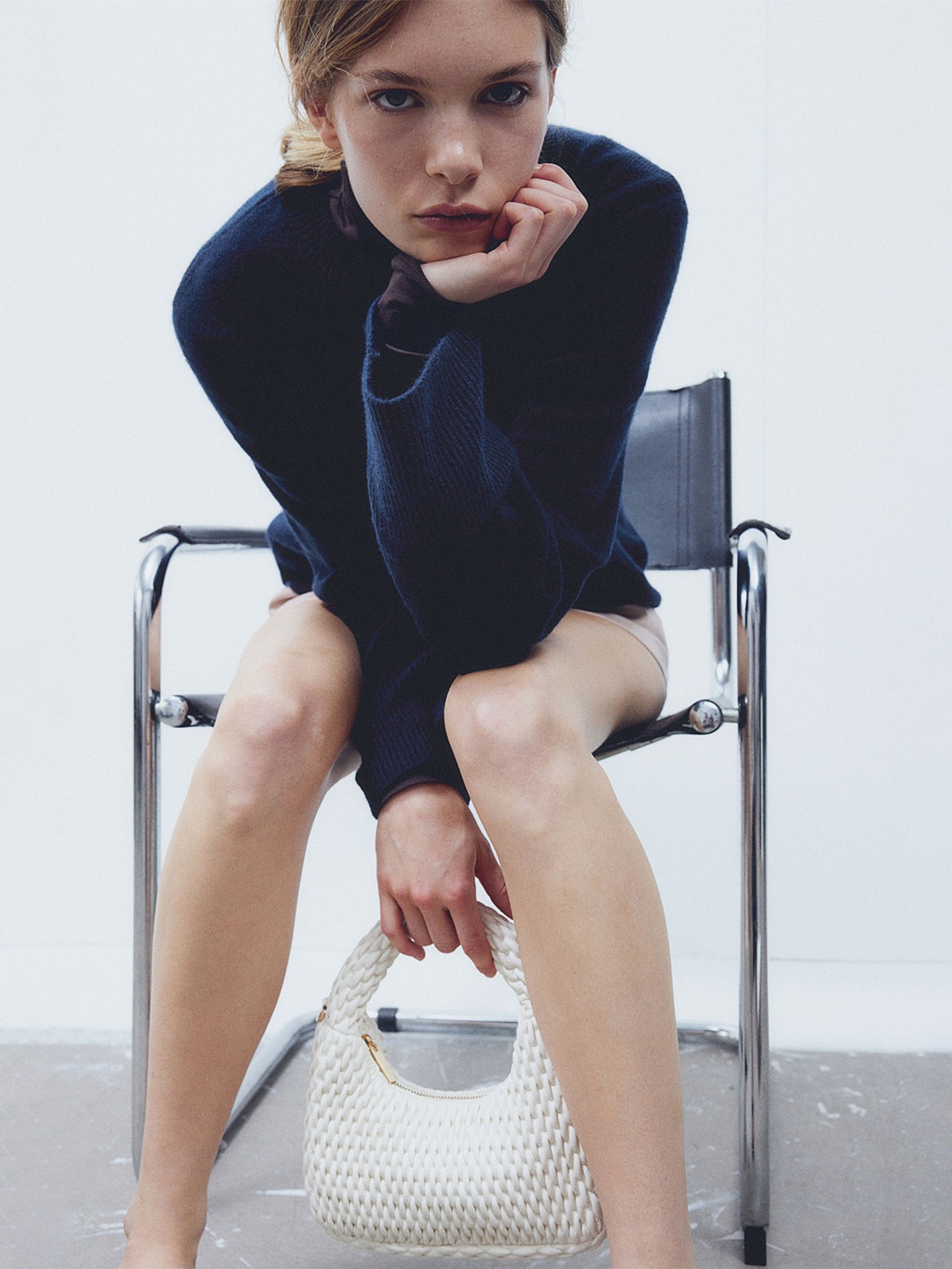 

H&M Fine-Knit Jumper, Navy blue