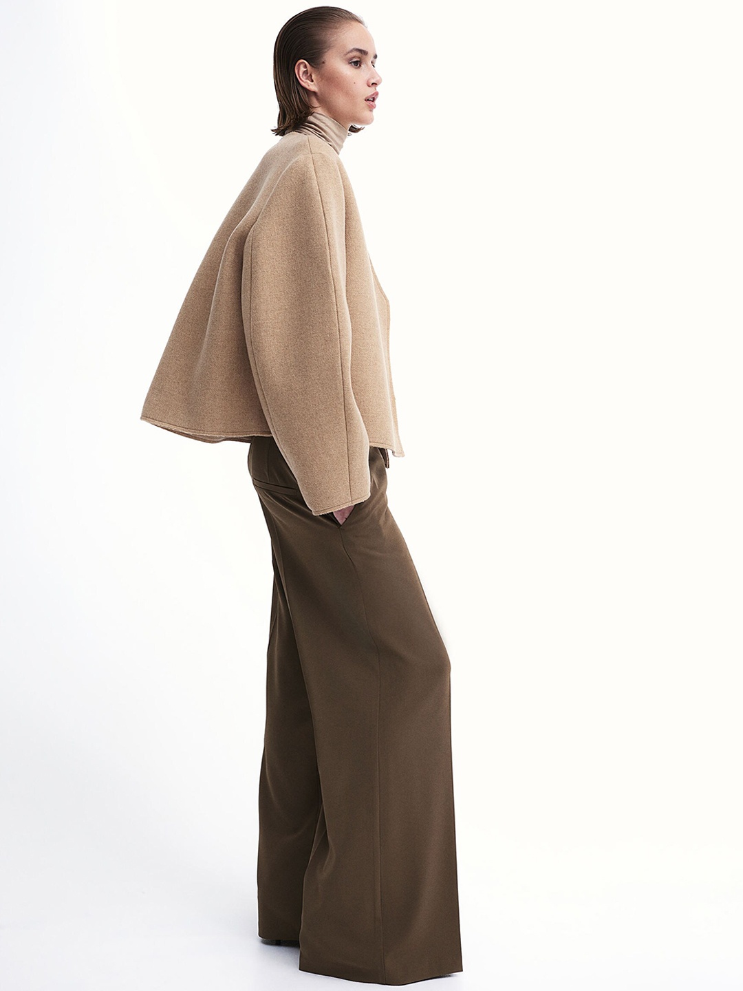 

H&M Women Wide Trousers, Brown