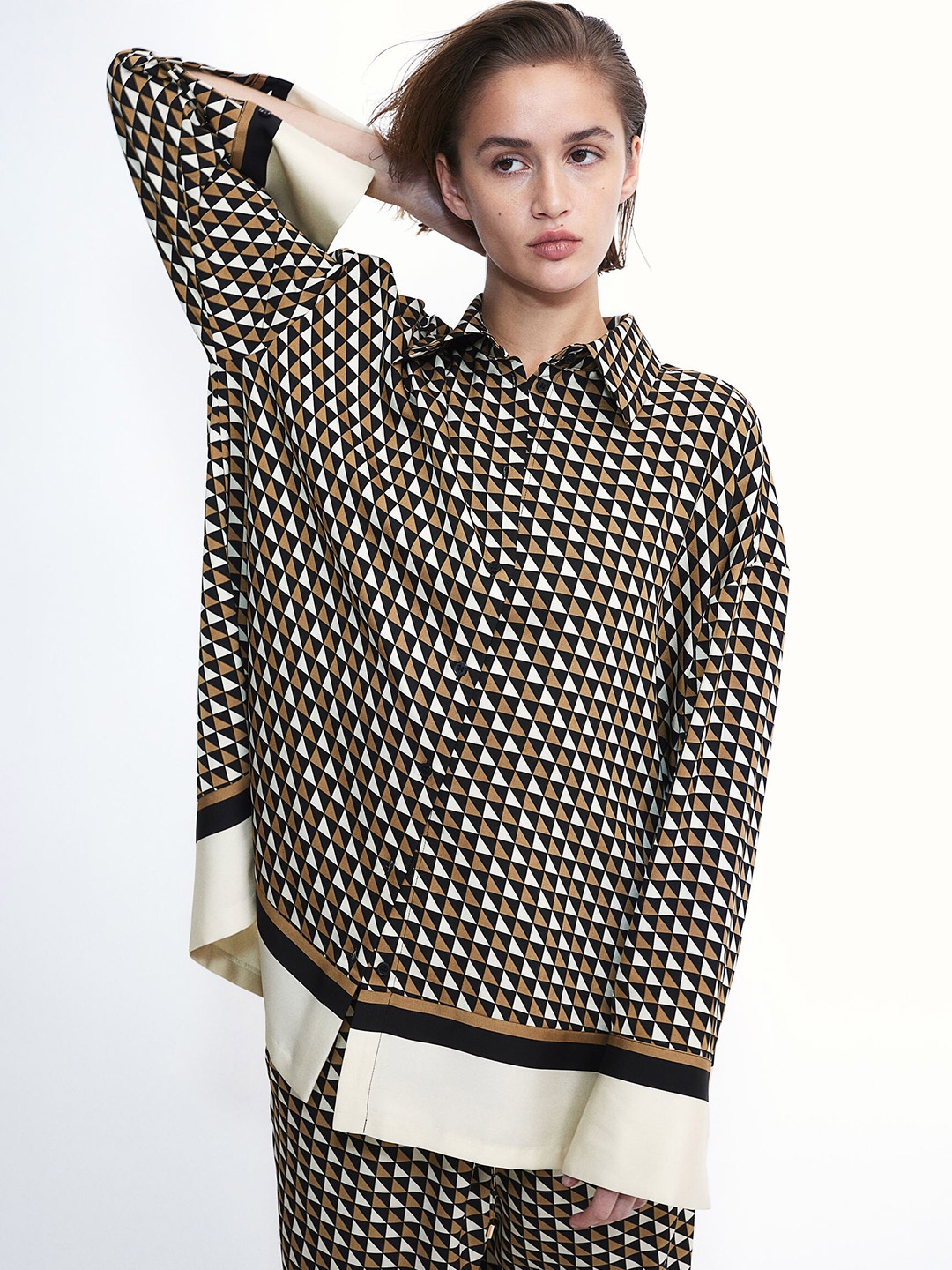 

H&M Oversized Blouse, Beige