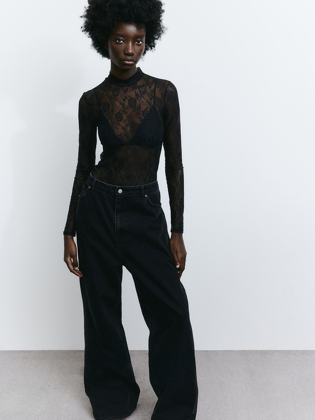 

H&M Turtleneck Thong Body, Black