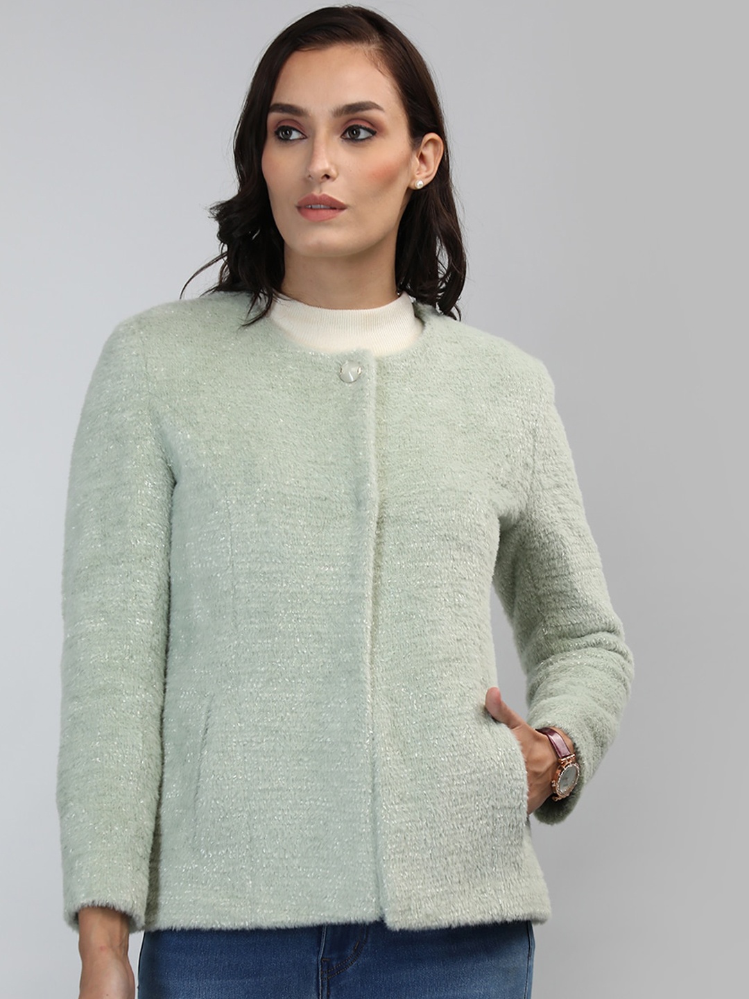 

CHKOKKO Woollen Overcoat Overcoat, Green