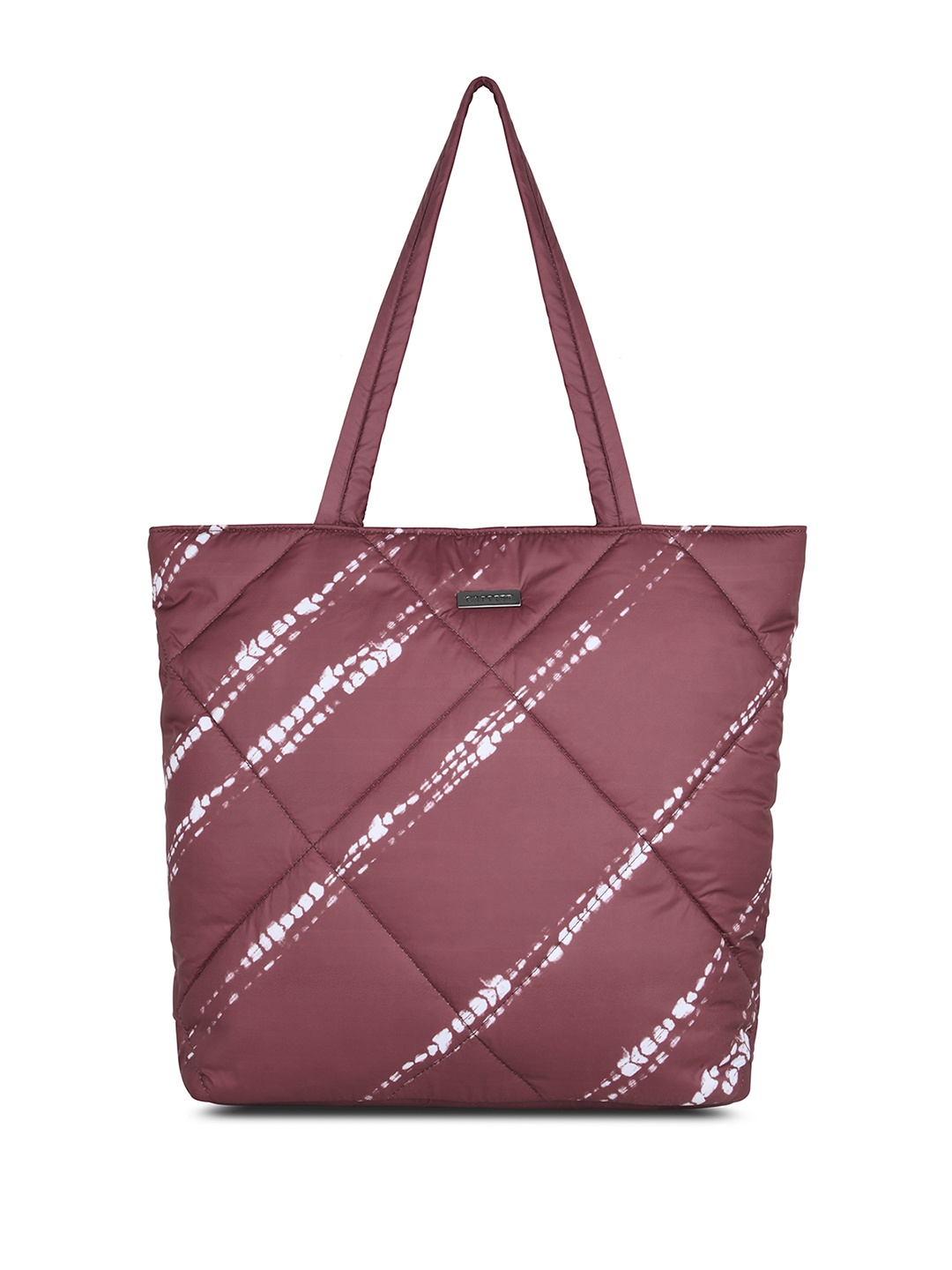 

Caprese Geometric Printed Quilted Structured Handheld Bag, Maroon