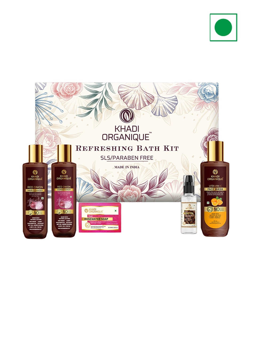

Khadi Organique 5-Pcs Cleanser-Conditioner-Face Wash-Soap-Serum Gift Set, Na