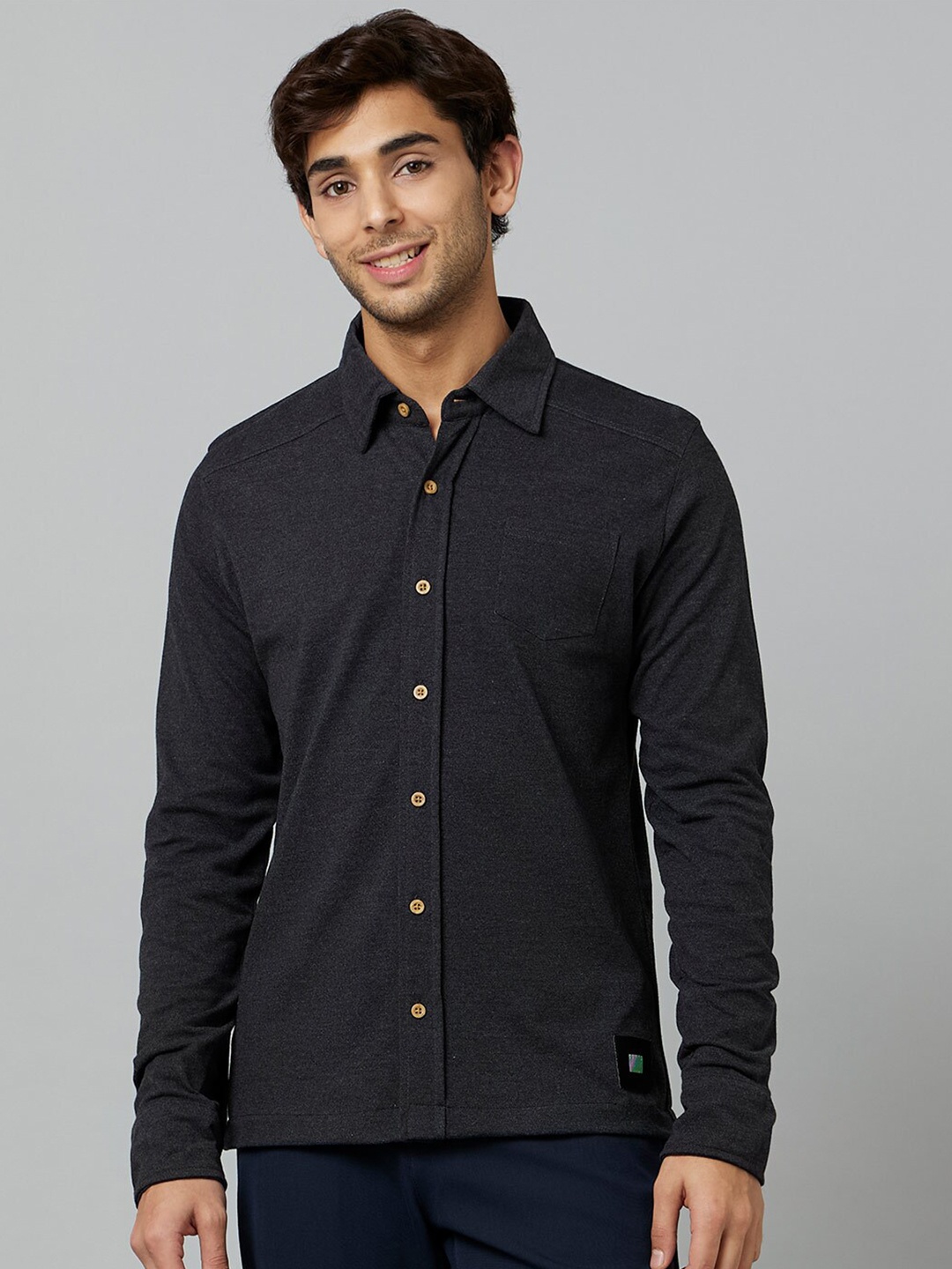

Smugglerz Antimicrobial Knitted Casual Shirts, Charcoal