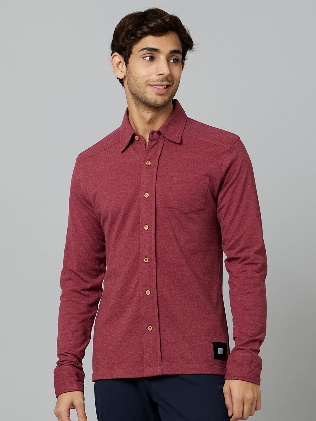 

Smugglerz Antimicrobial Knitted Casual Shirts, Maroon