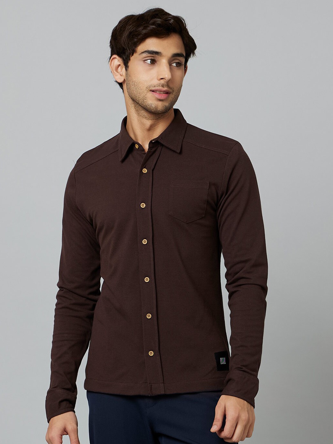 

Smugglerz Antimicrobial Knitted Casual Shirts, Brown