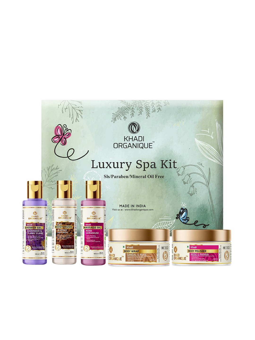 

Khadi Organique Luxury Spa Kit - 5 Pcs, Green