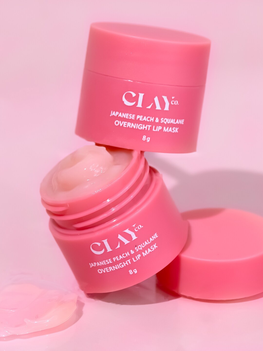 

CLAYco. Japanese Peach & Squalane Overnight Glowing Lip Mask Scrub - 8g, Pink