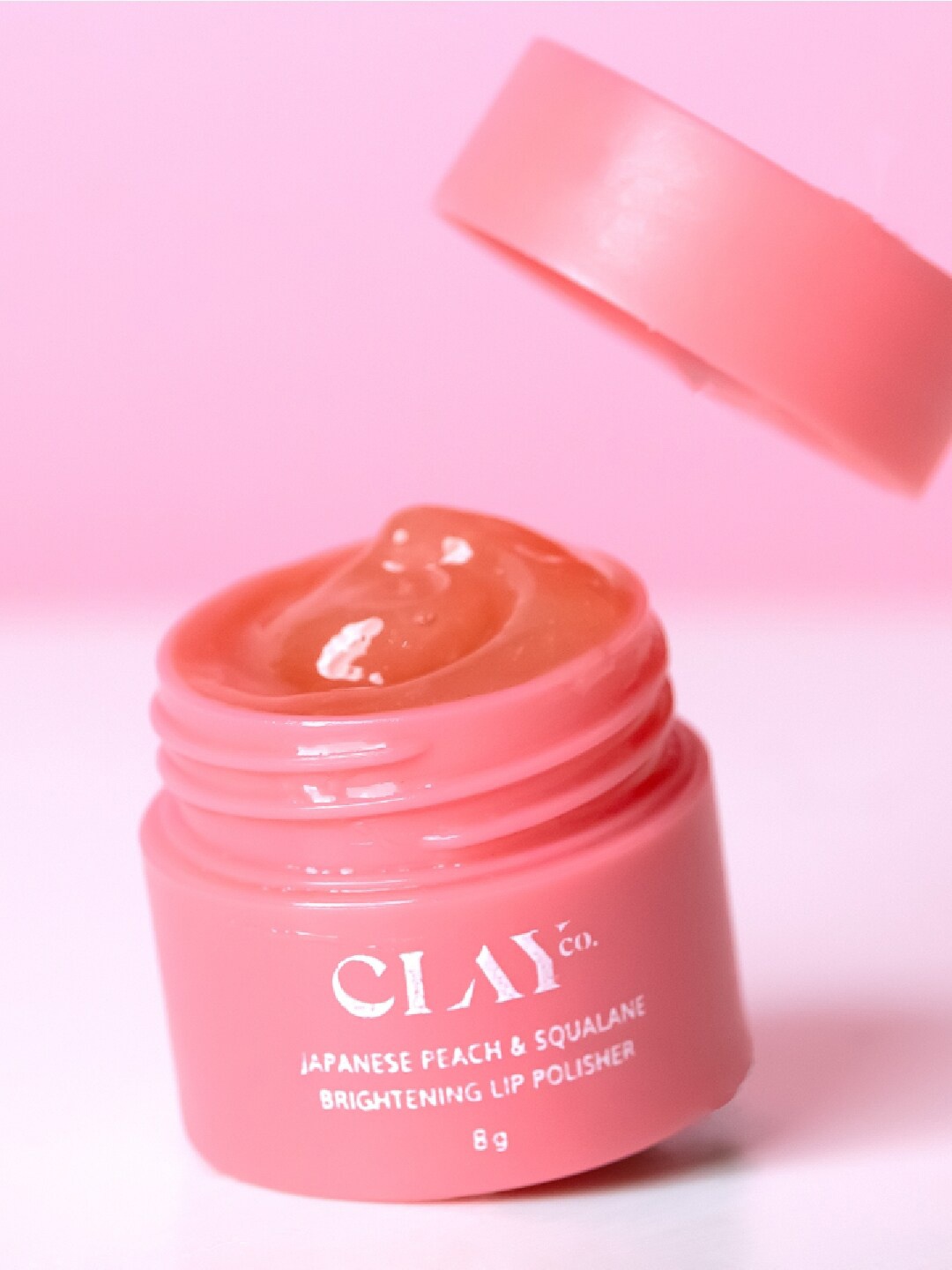 

CLAYco. Japanese Peach & Squalane Glowing Lip Polisher Scrub For Soft & Plump Lips - 8g, Pink