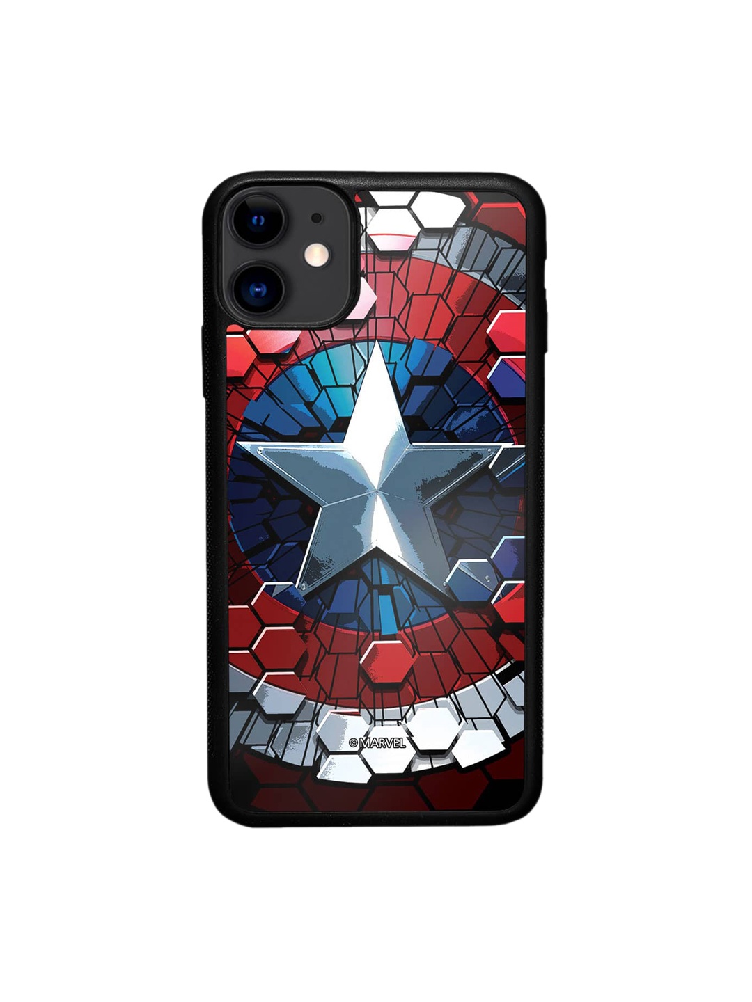 

macmerise Captain America Shield Printed iPhone 11 Bumper Back Case, Red