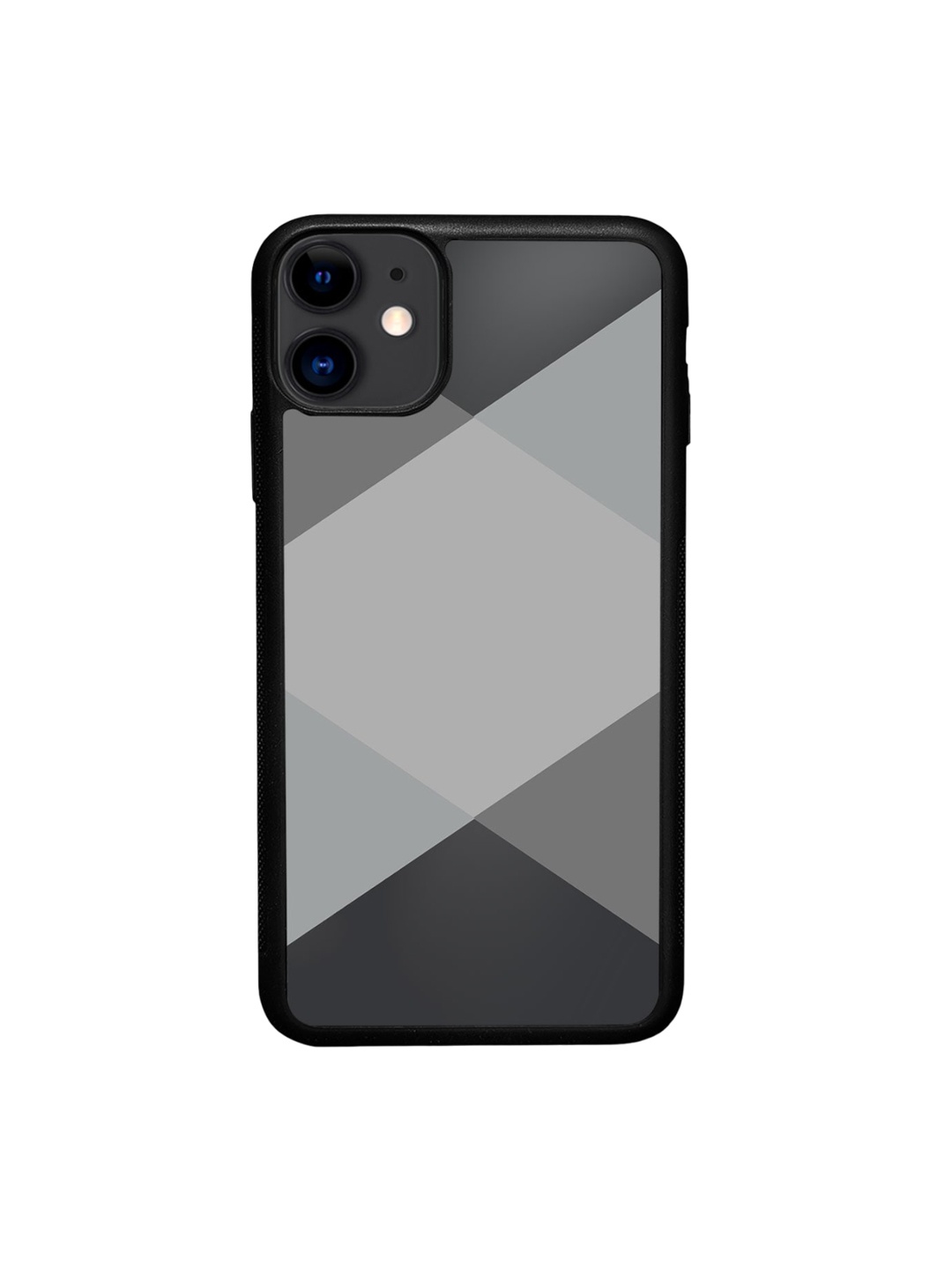 

macmerise Criss Cross Printed Glossy Finish iPhone 11 Bumper Back Case, Black