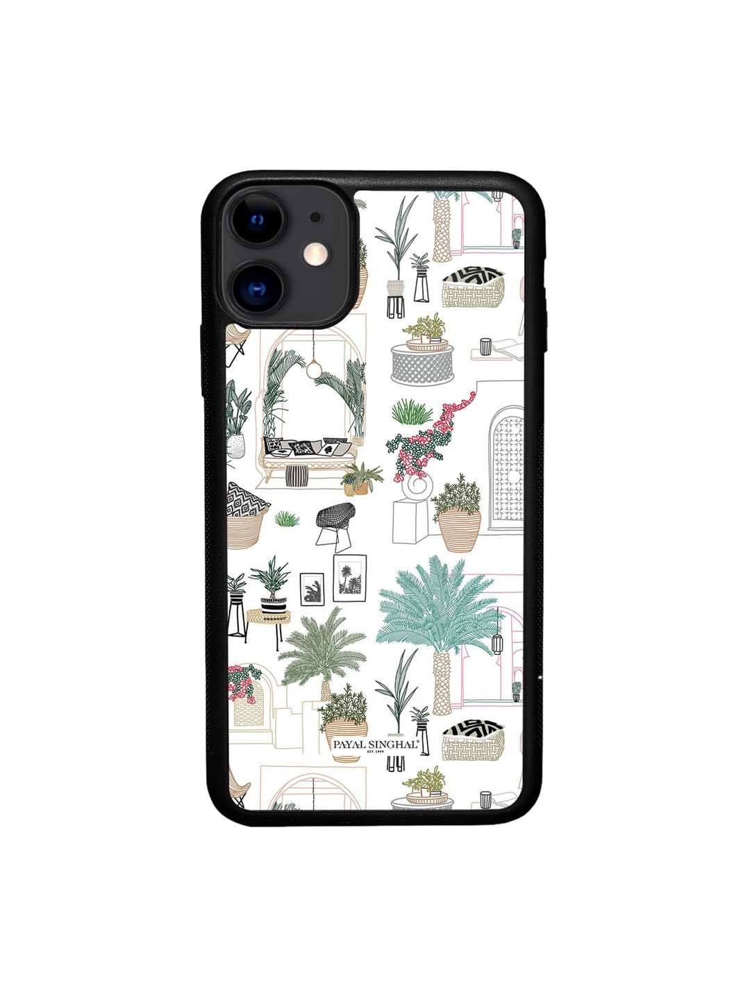 

macmerise Tropical Printed iPhone 11 Bumper Back Case, White