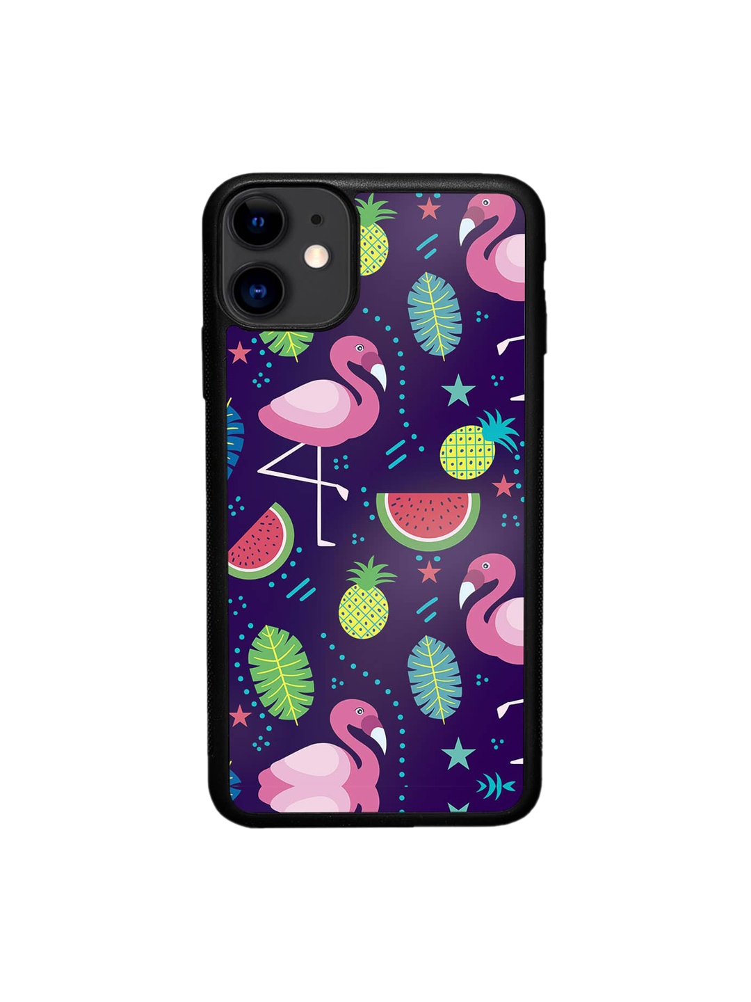 

macmerise Flamingo Printed iPhone 11 Bumper Back Case, Blue