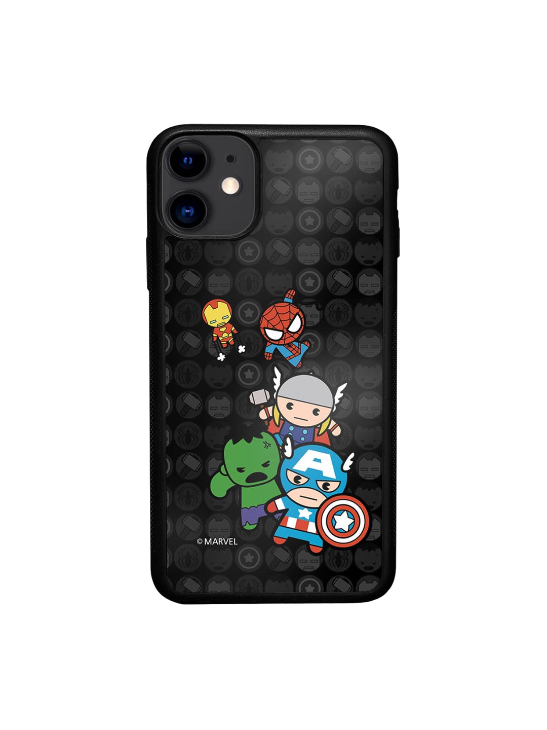 

macmerise Kawaii Marvel Comics iPhone 11 Bumper Case Cover, Black