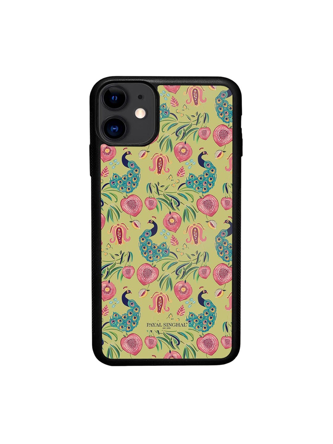 

macmerise Payal Singhal Anaar & Mor Printed iPhone 11 Bumper Case Cover, Green