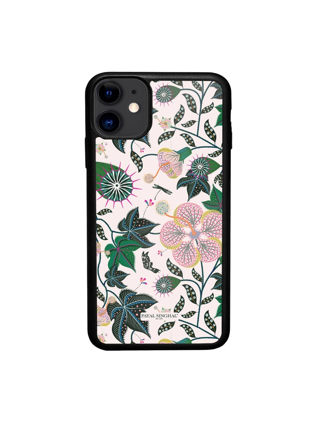 

macmerise Payal Singhal Abutilon Floral Printed iPhone 11 Phone Bumper Case, Pink