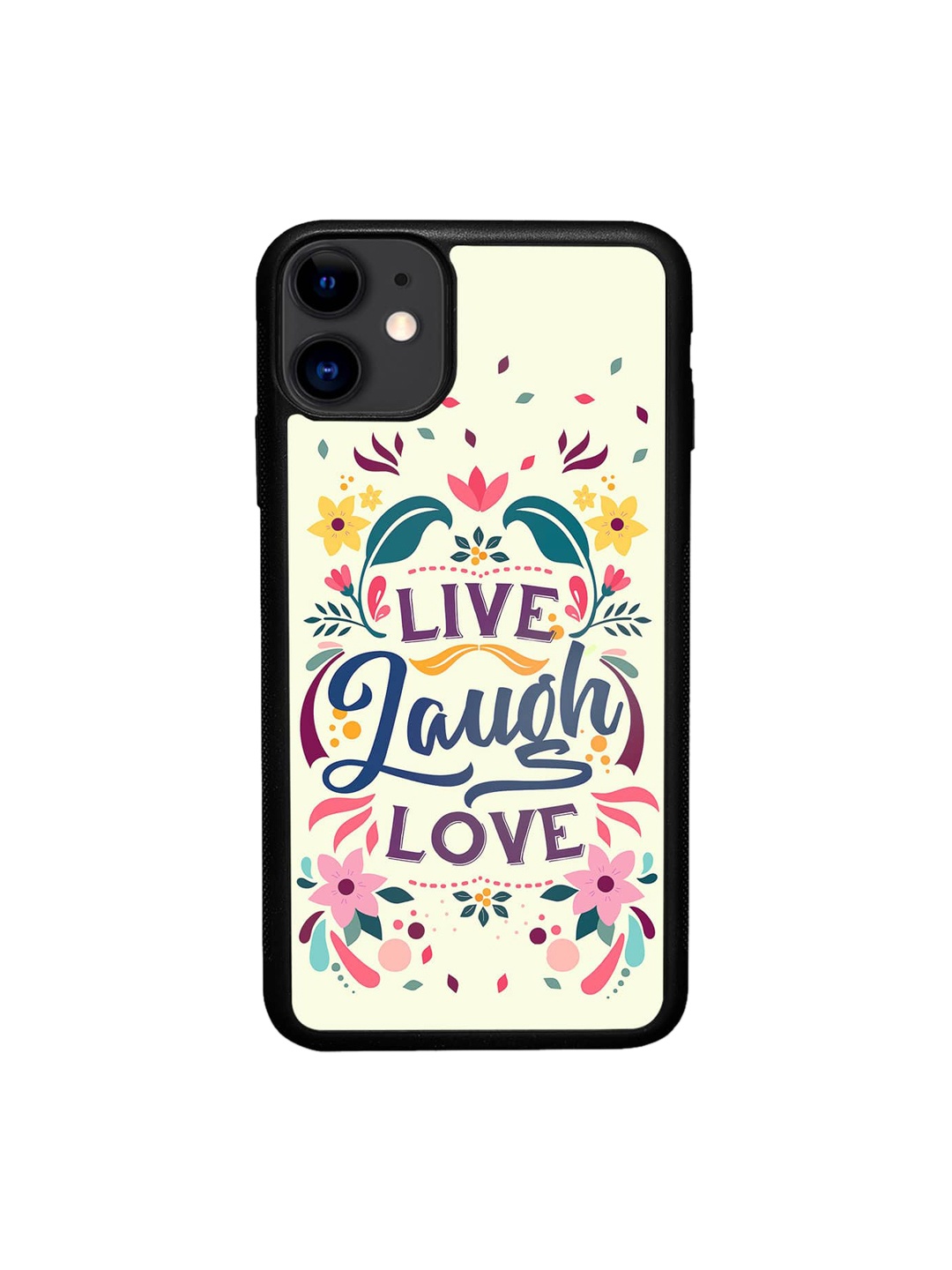 

macmerise Live Laugh Love Printed iPhone 11 Phone Bumper Case, White