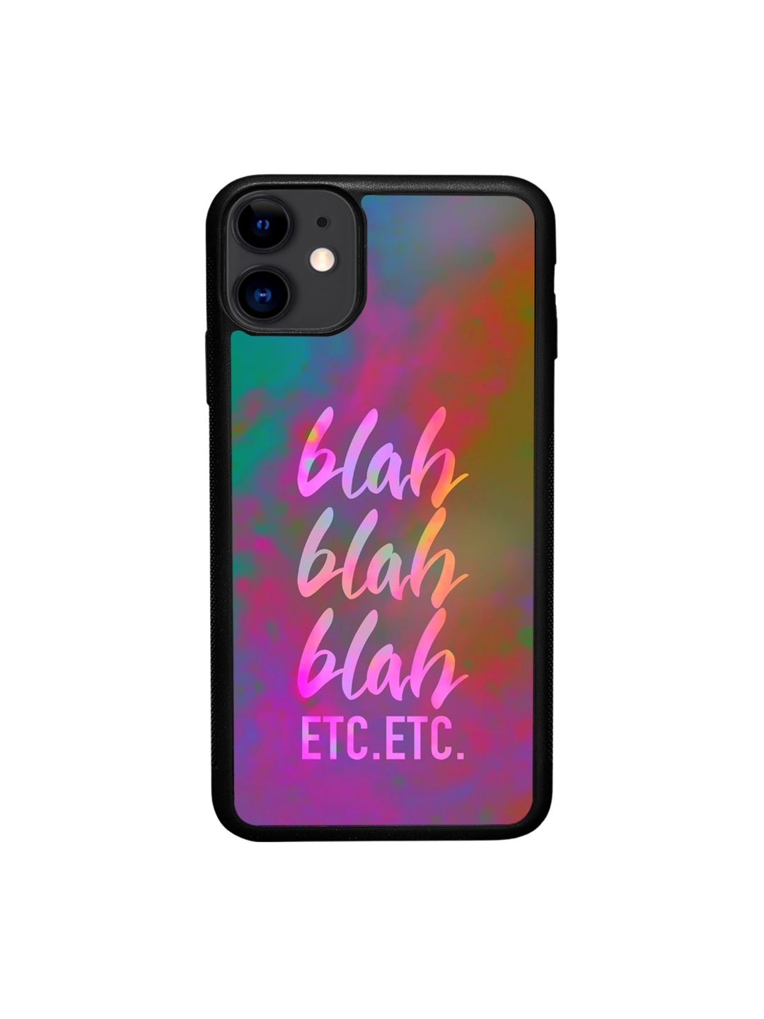 

macmerise Blah Blah Typography Printed iPhone 11 Bumper Case Cover, Pink