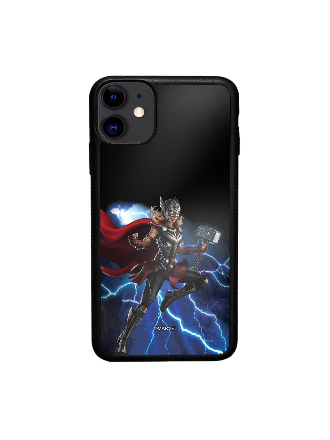 

macmerise Mighty Thor Attack Printed IPhone 11 Bumper Case Cover, Black