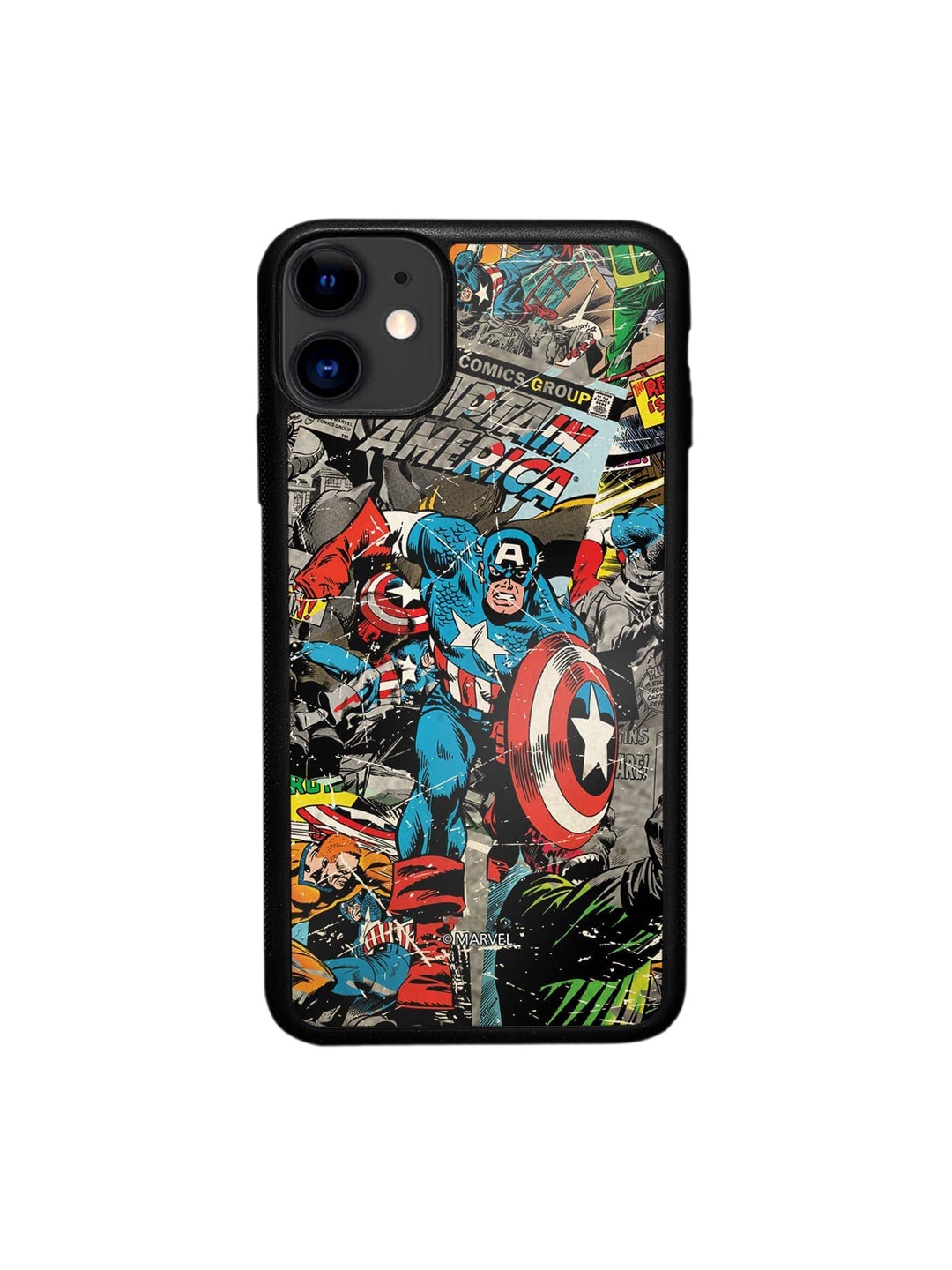 

macmerise Captain America Printed iPhone 11 Bumper Case Cover, Black