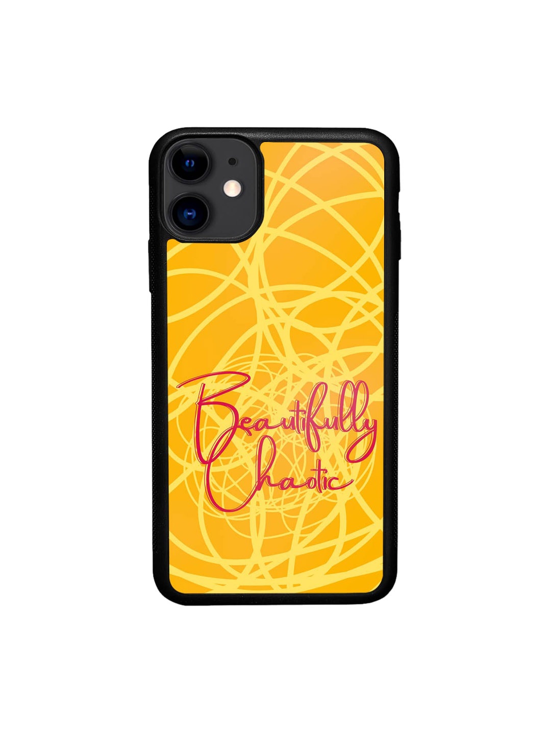 

macmerise Chaotic Printed iPhone 11 Bumper Case, Yellow