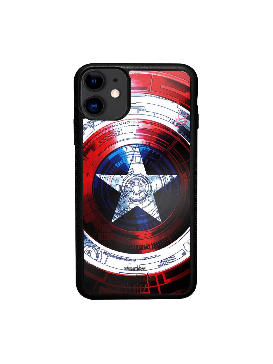 

macmerise Captains Shield Decoded Printed iPhone 11 Bumper Case Cover, Blue