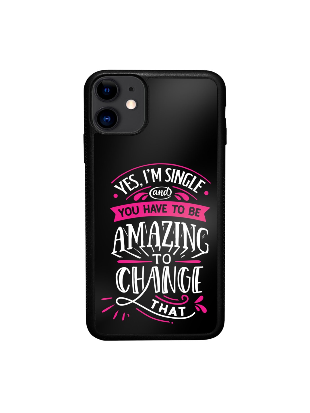 

macmerise Unisex Typography Printed iPhone 11 Bumper Case Cover, Black