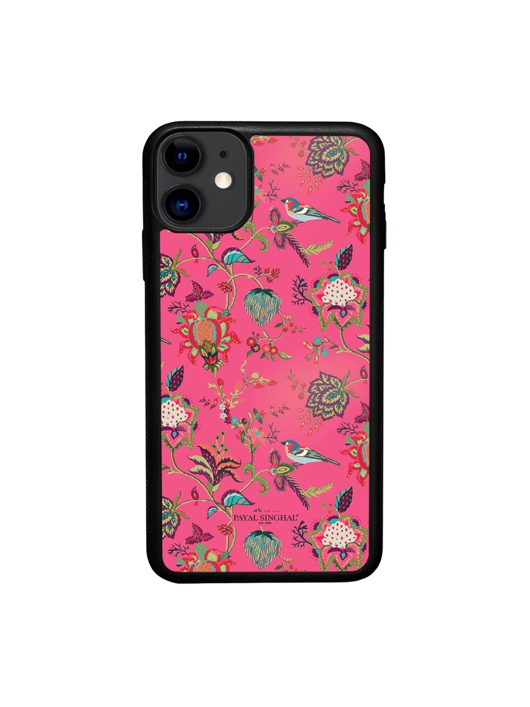 

macmerise Payal Singhal Chidiya Floral Printed iPhone 11 Phone Bumper Case, Pink
