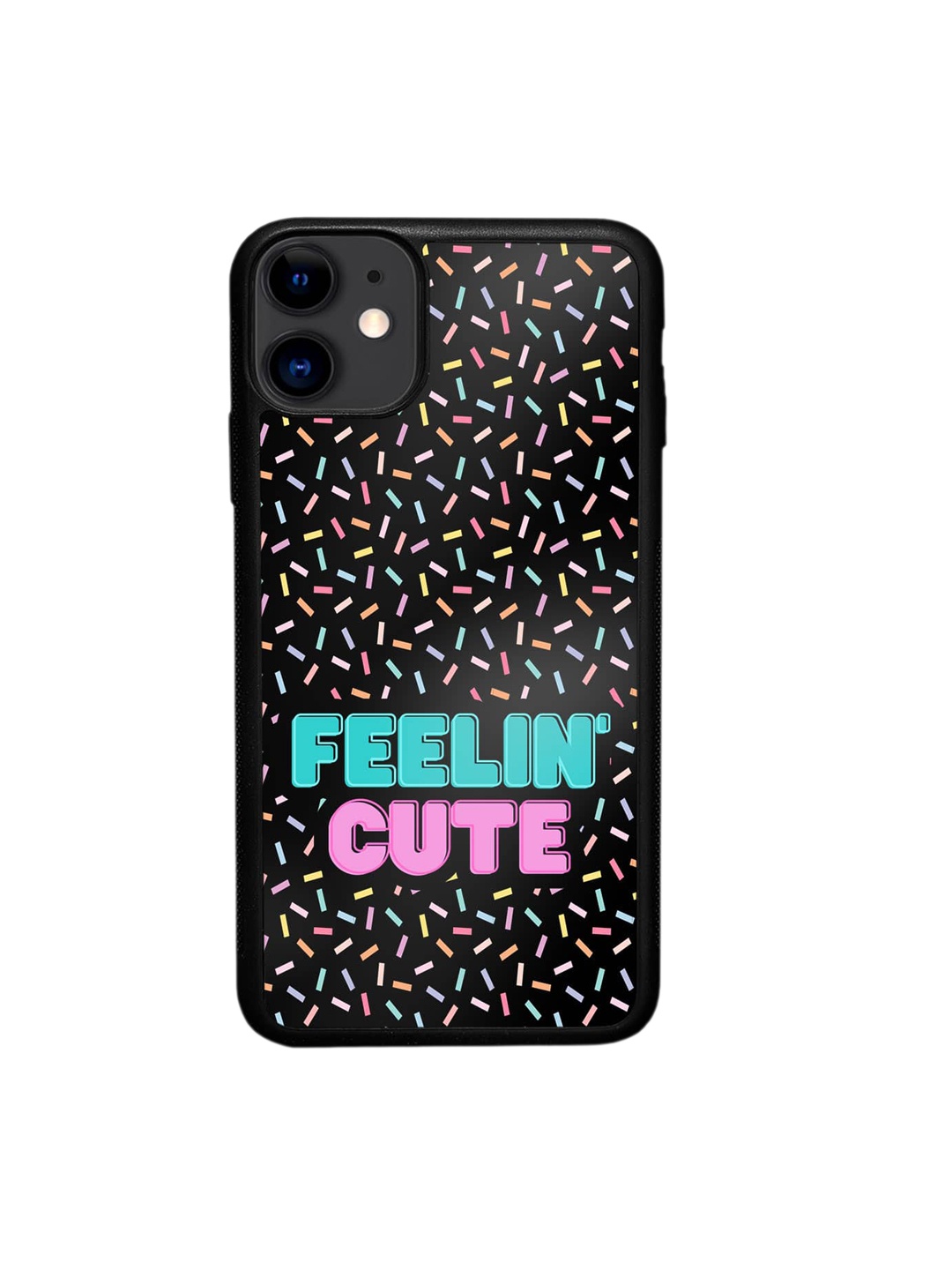 

macmerise Feelin Cute IPhone 11 Bumper Case Cover, Black