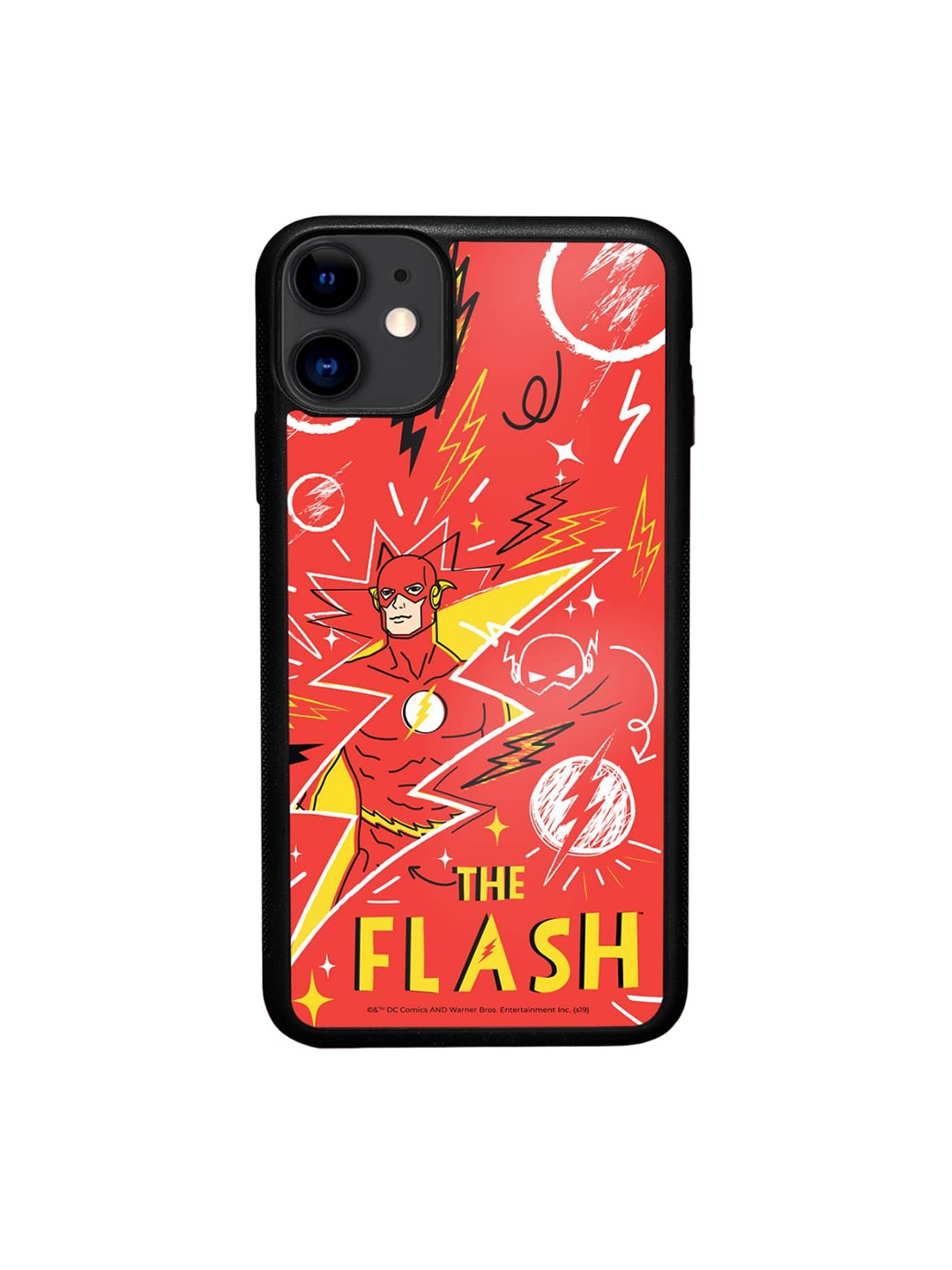 

macmerise Flash Doodle Printed iPhone 11 Bumper Case Cover, Red