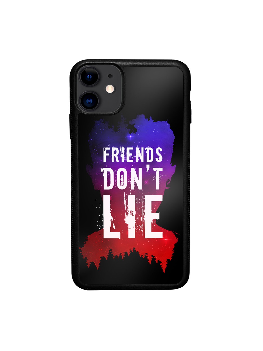 

macmerise Typography Printed Friends Dont Lie iPhone 11 Bumper Case Cover, Black