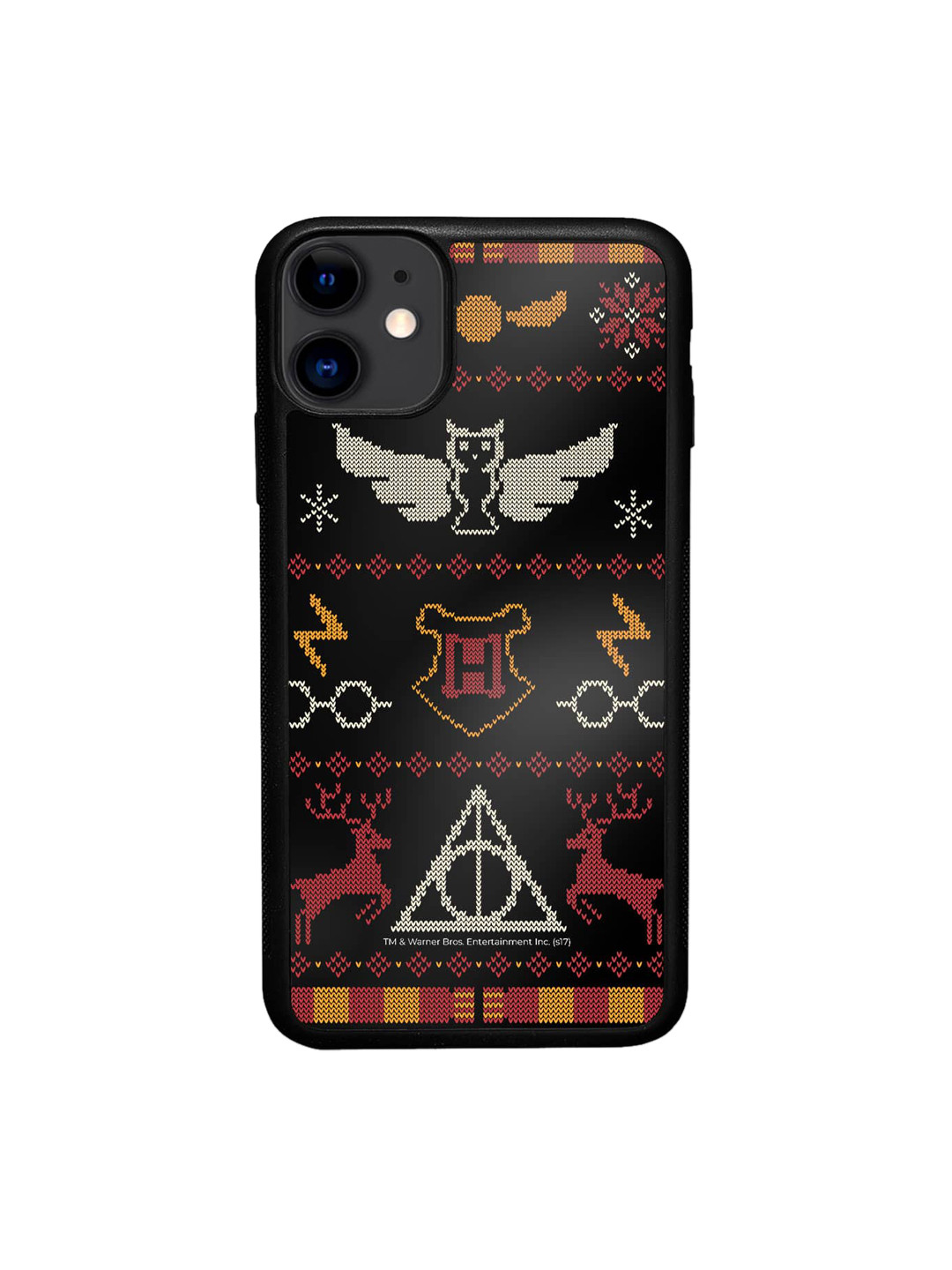 

macmerise Harry Potter Christmas Pattern IPhone 11 Bumper Case Cover, Black