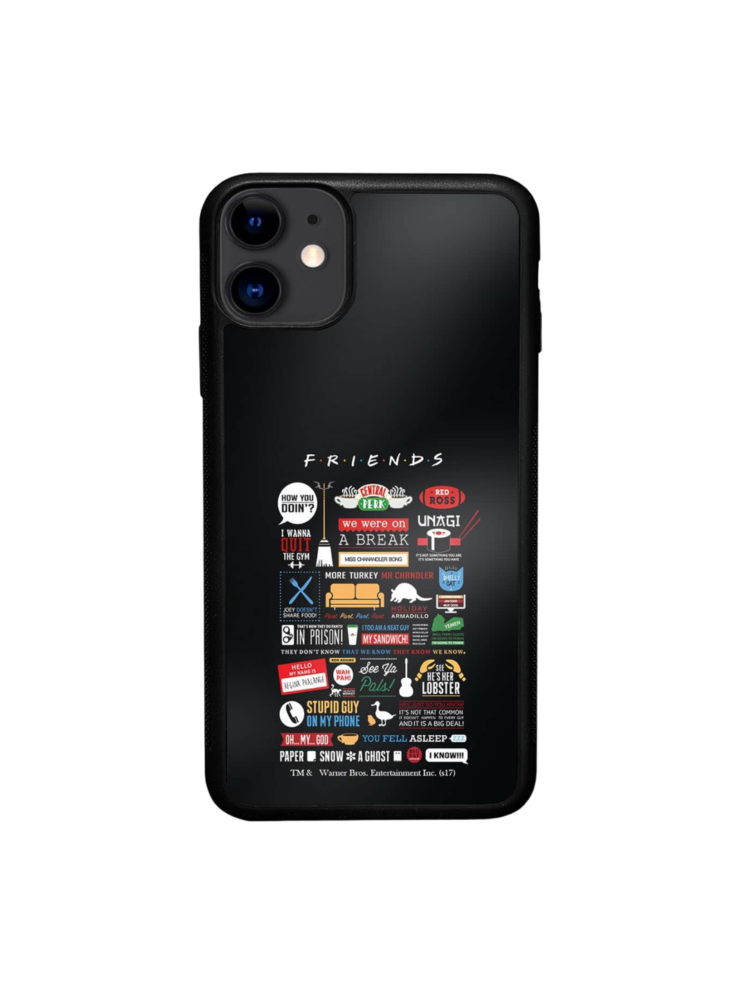

macmerise Friends Infographic Printed iPhone 11 Phone Bumper Case Cover, Black