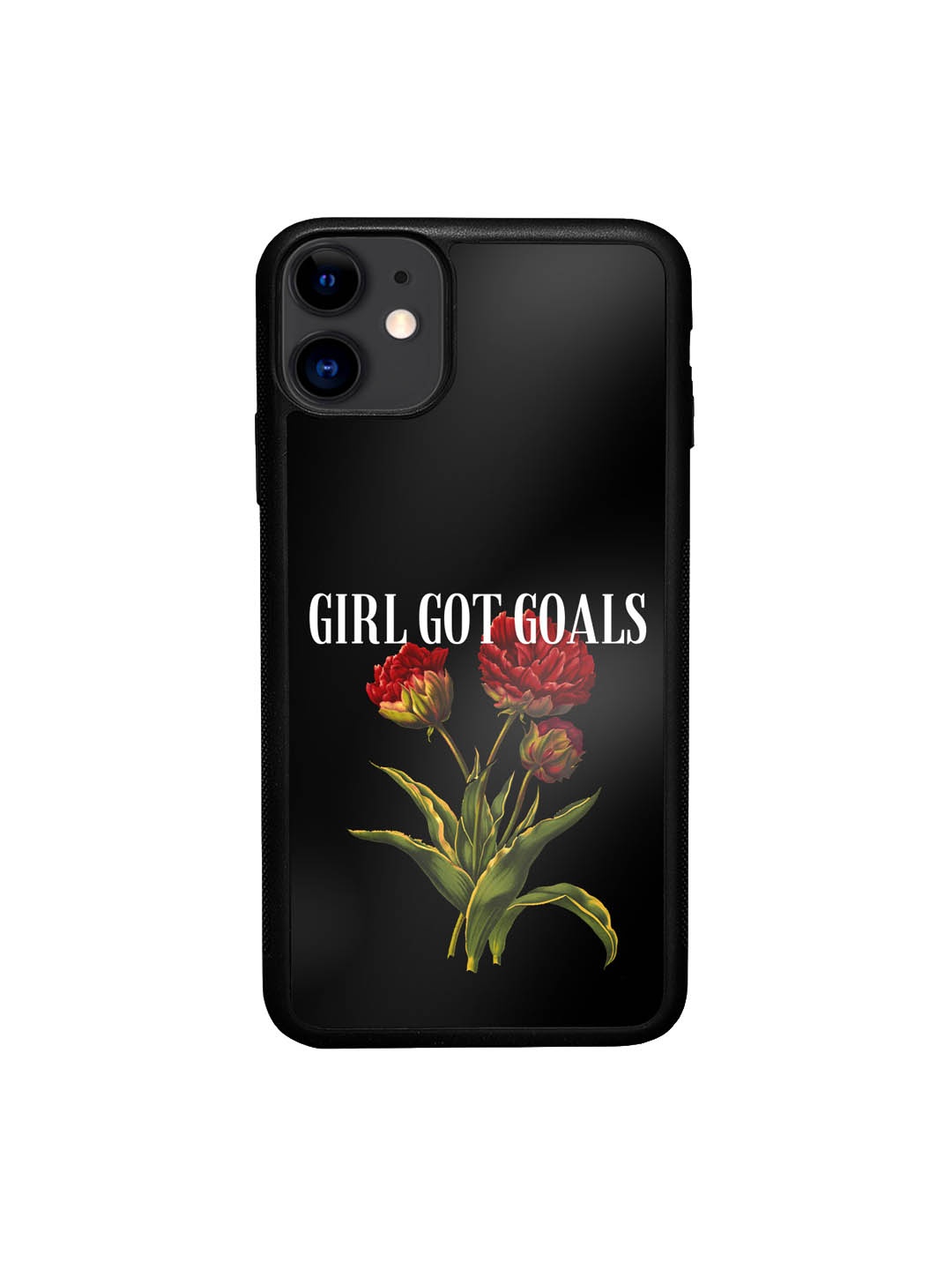 

macmerise Girl Got Goals Printed iPhone 11 Phone Bumper Case Cover, Black