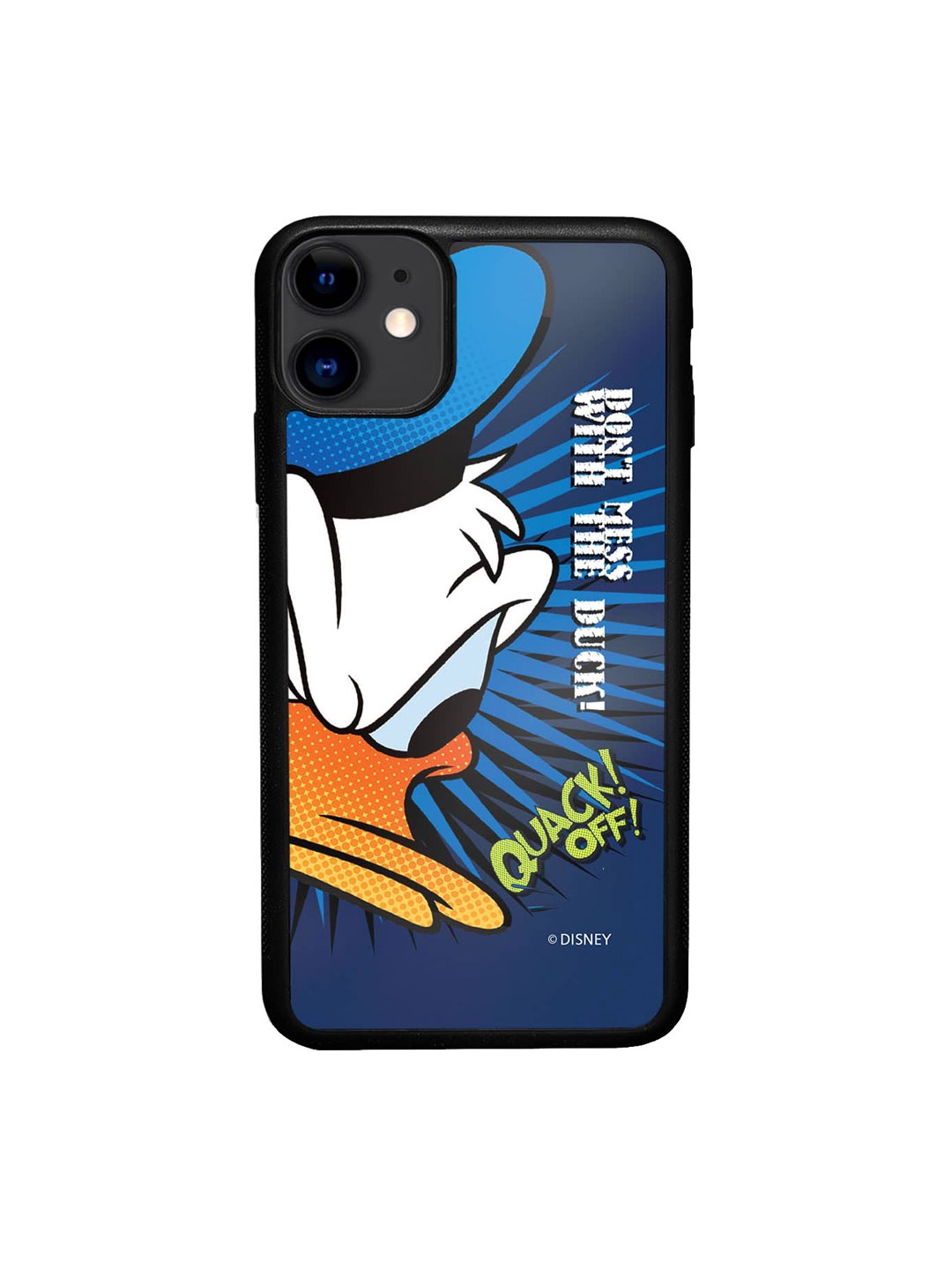 

macmerise Donald Duck Quack Off Printed iPhone 11 Phone Bumper Case, Blue