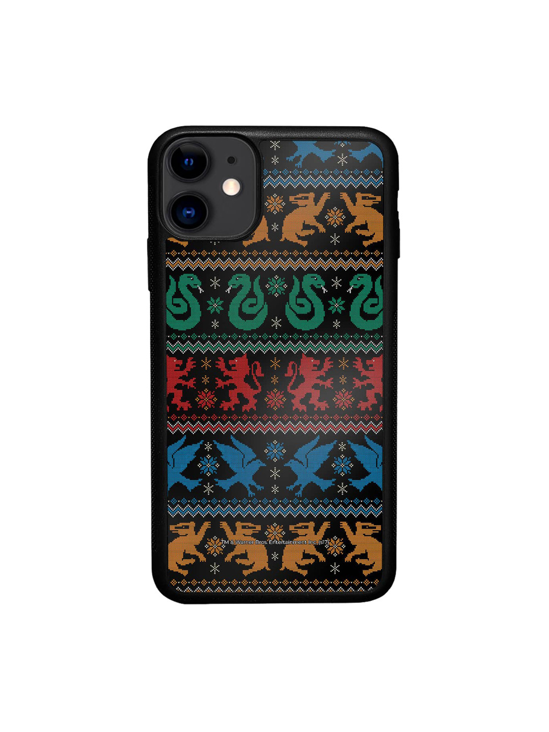 

macmerise Hogwarts Houses Printed iPhone 11 Bumper Case Cover, Black